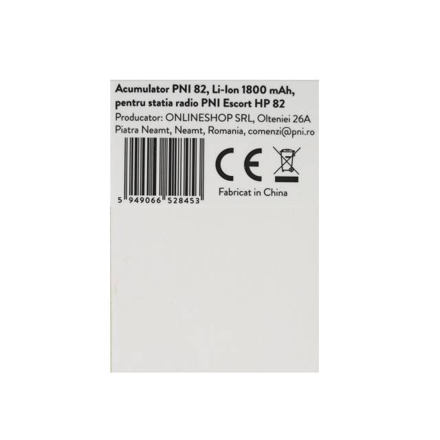 Acumulator PNI 82, Li-Ion 1800 mAh, pentru statia radio PNI Escort HP 82