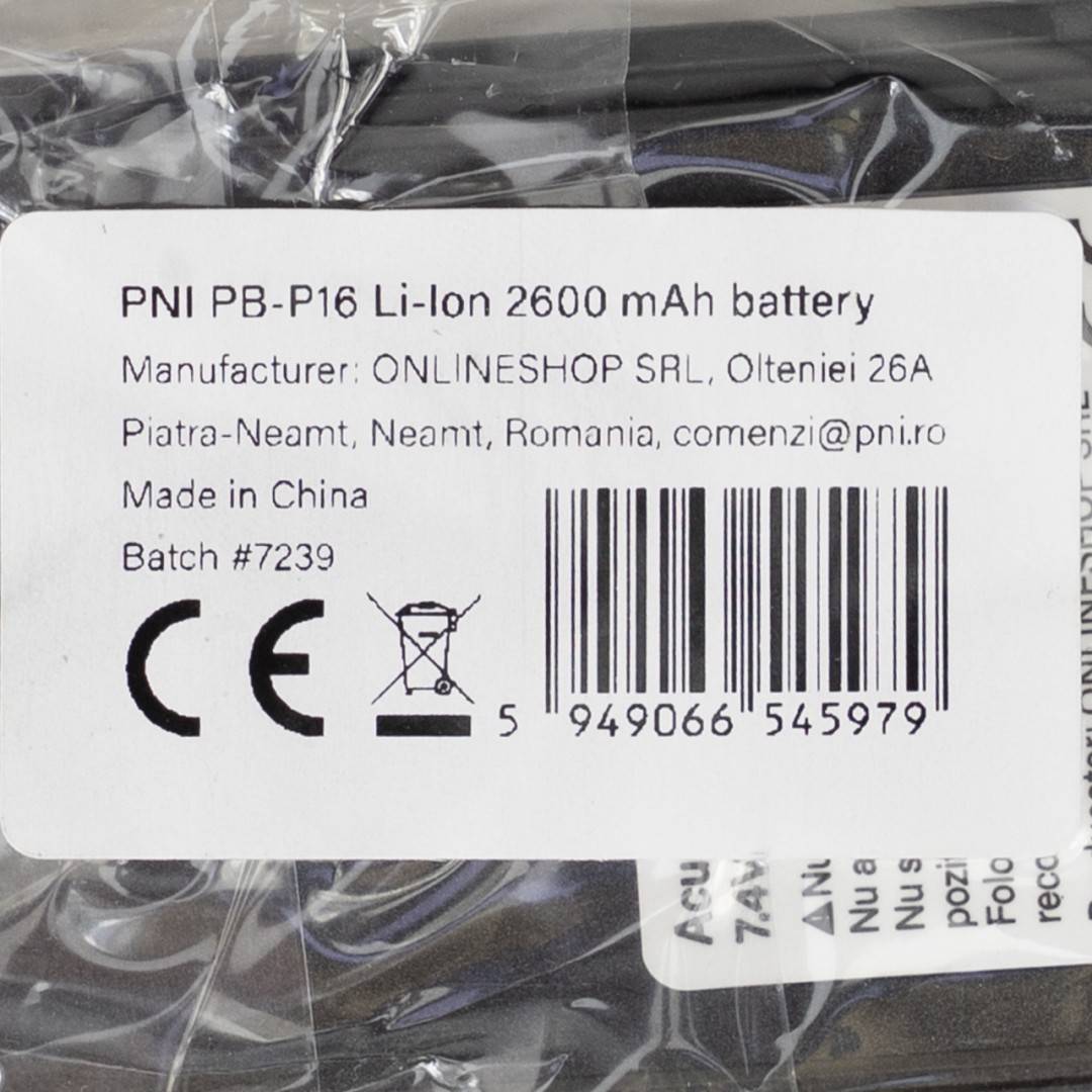 Acumulator PNI PB-P16 Li-Ion 2600 mAh pentru statie VHF/UHF PNI P16UV