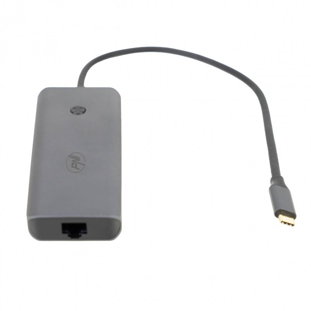 Adaptor multiport PNI MP15S USB-C la HDMI, 2 x USB 3.0, SD/TF, RJ45, USB-C PD