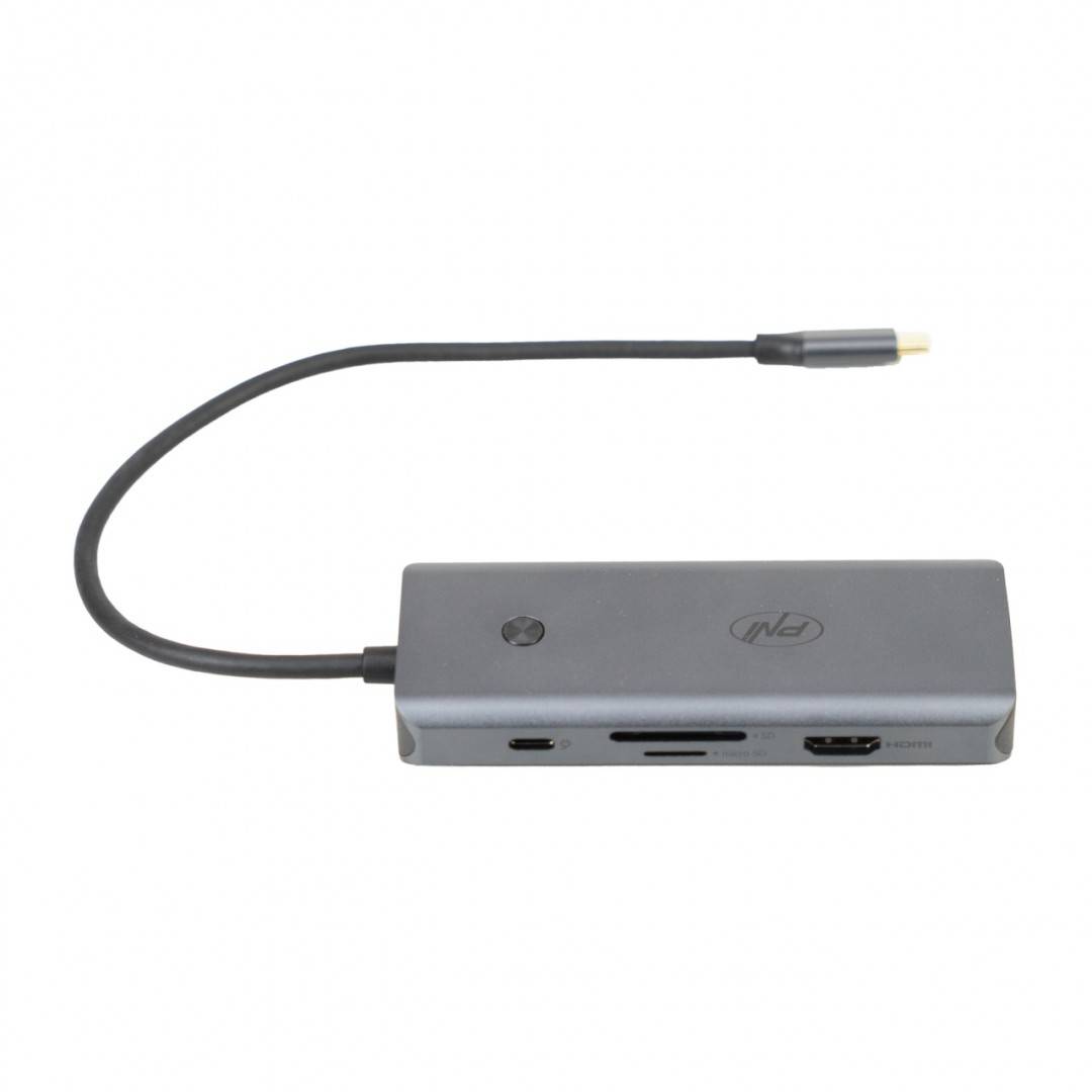 Adaptor multiport PNI MP15S USB-C la HDMI, 2 x USB 3.0, SD/TF, RJ45, USB-C PD