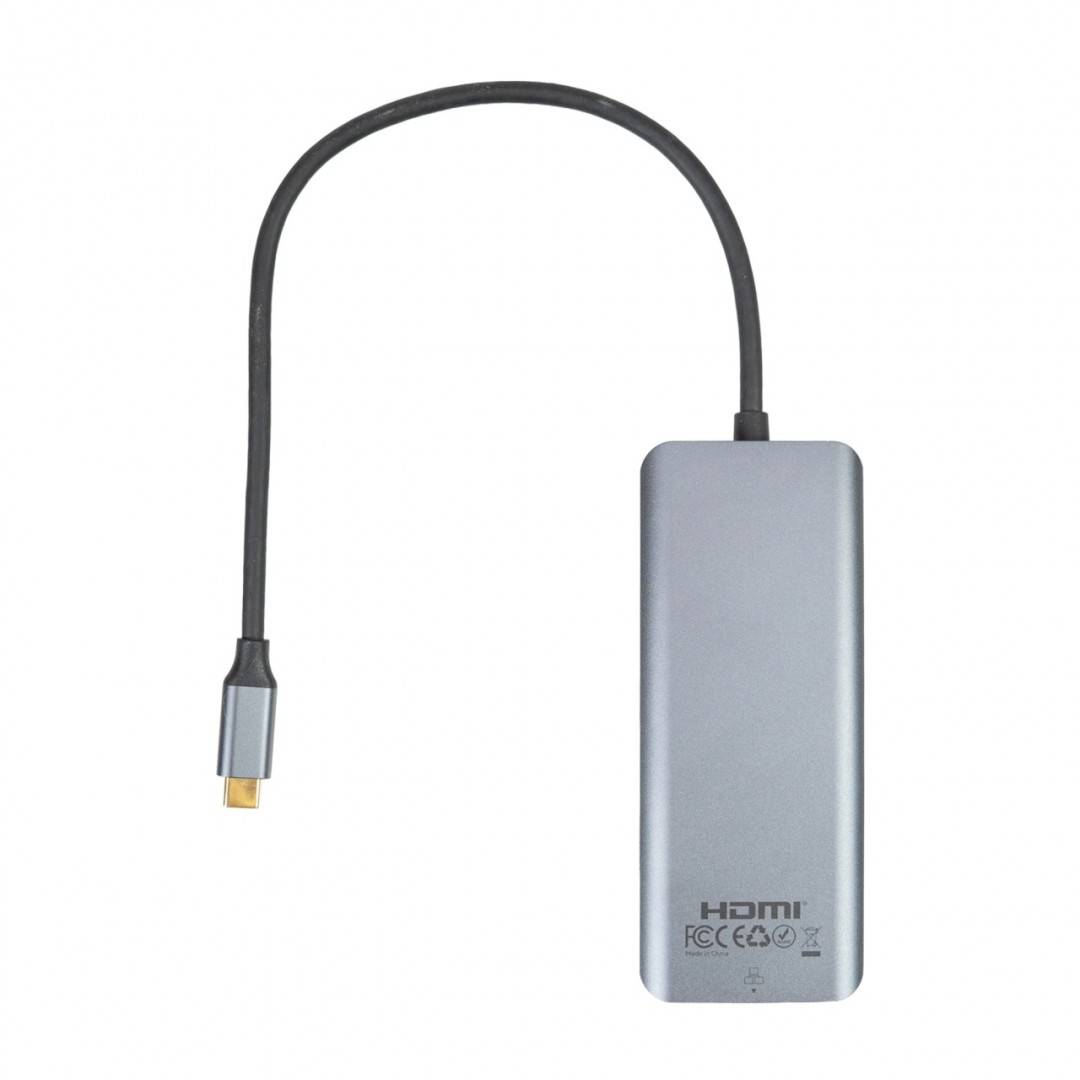 Adaptor multiport PNI MP15S USB-C la HDMI, 2 x USB 3.0, SD/TF, RJ45, USB-C PD