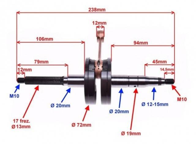 Ambielaj scuter 2T Yamaha 50-80cc (cal. 2)