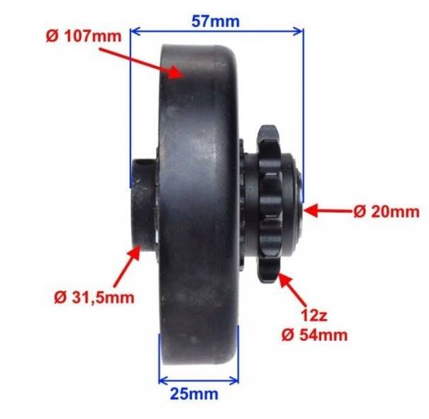 Ambreiaj Kart motorizare Honda GX 160, 200 (12 dinti)