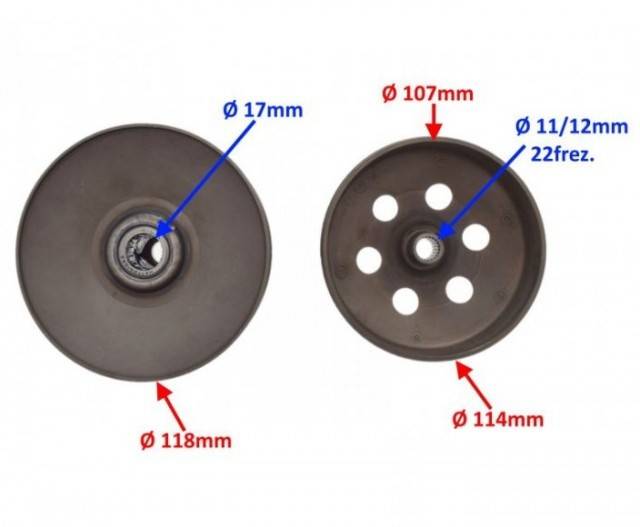 Ambreiaj scuter Piaggio / Gilera / Aprilia Scarabeo - 21 dinti