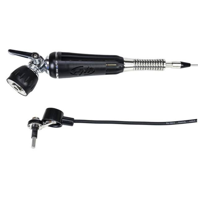 Antena CB PNI LED 1000 rabatabila, 80 cm lungime, cu cablu si montura fixa tip fluture, 26-30 MHz, 300 Watt, ilumineaza in timpul emisiei