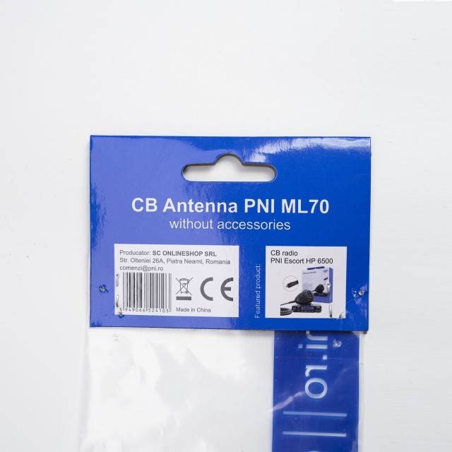 Antena CB PNI ML70, lungime 70cm, 26-30MHz, 200W, fara accesorii