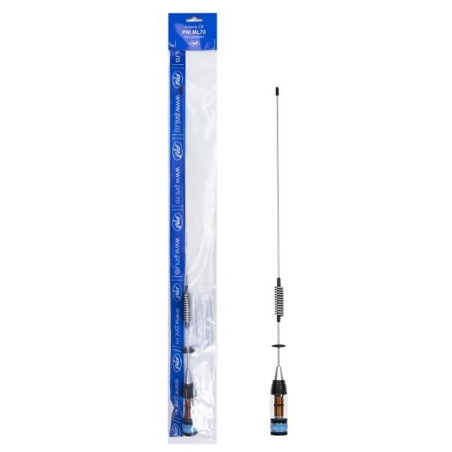 Antena CB PNI ML70, lungime 70cm, 26-30MHz, 200W, fara accesorii