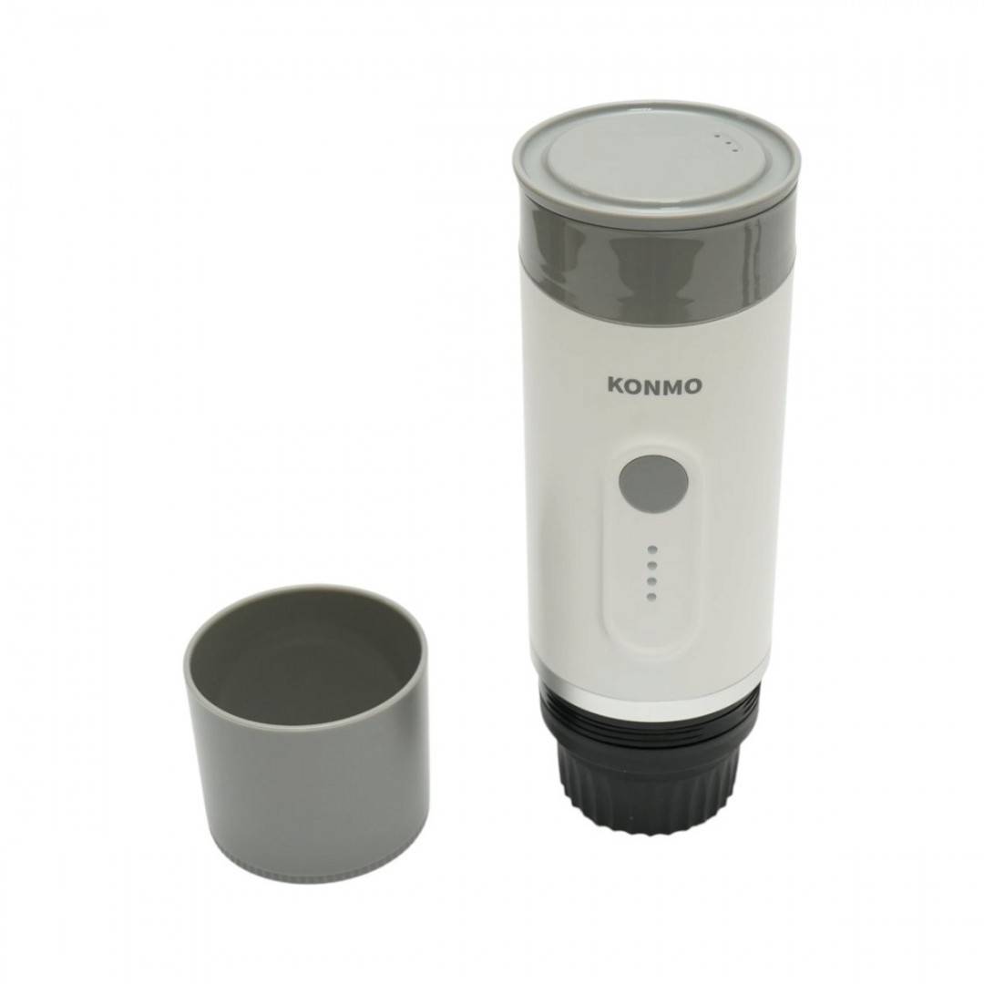 Aparat de cafea portabil cu acumulator 1800mAh, 12V, 10W, presiune 15 bar, rezervor apa 110ml, cafea macinata, capsule Nespresso