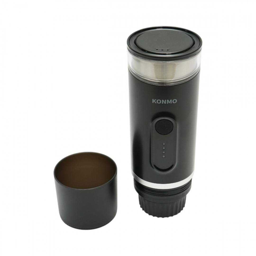 Aparat de cafea portabil cu acumulator 9000mAh, 12V, 140W, incalzire apa, presiune 15 bar, rezervor apa 90ml, cafea macinata, capsule Nespresso