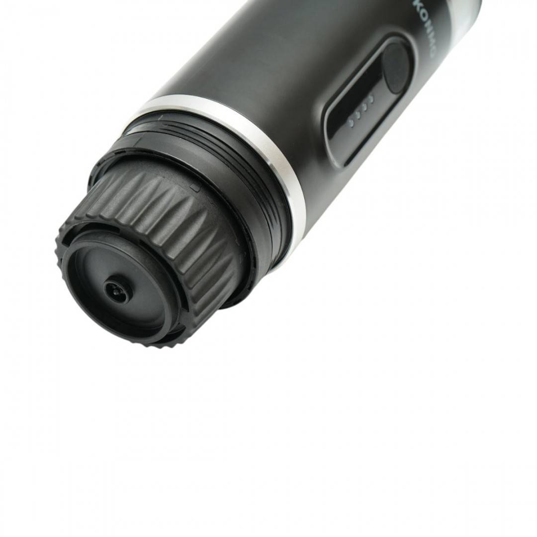 Aparat de cafea portabil cu acumulator 9000mAh, 12V, 140W, incalzire apa, presiune 15 bar, rezervor apa 90ml, cafea macinata, capsule Nespresso