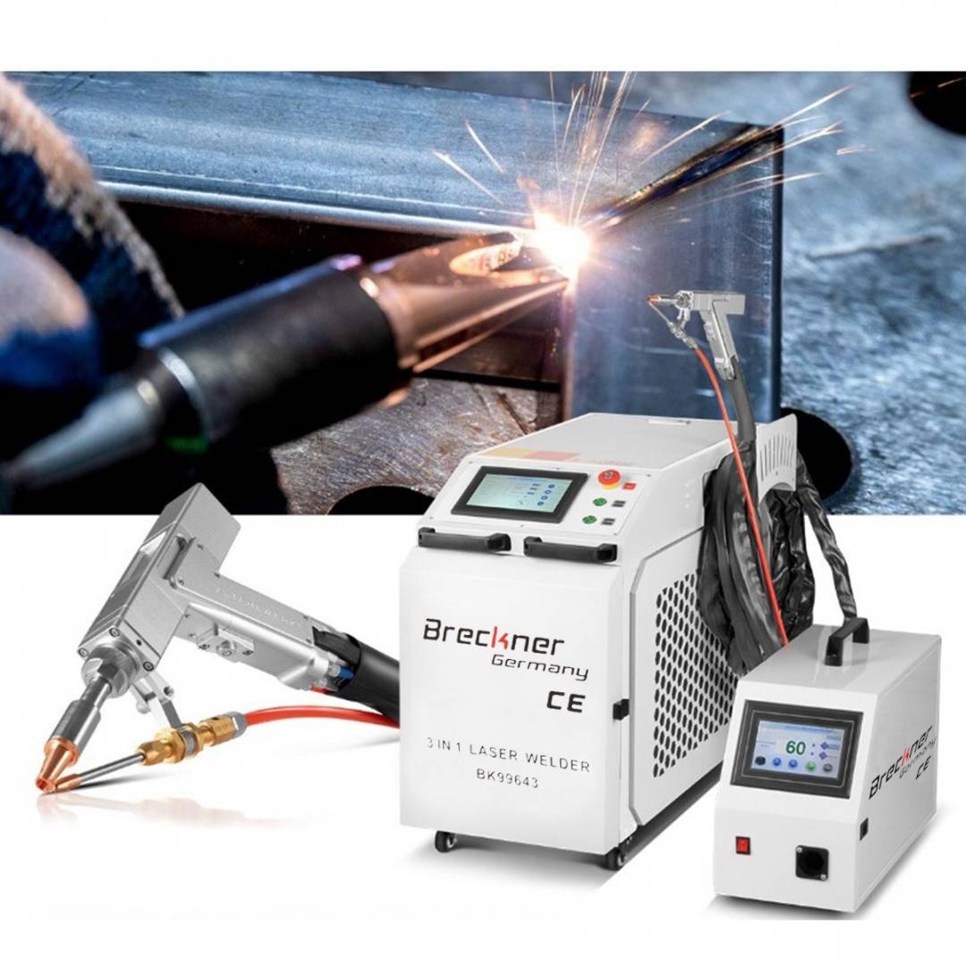 Aparat de sudura cu fibra laser 3 in 1 sudura, taiere, curatare 1500W profesional Breckner Germany