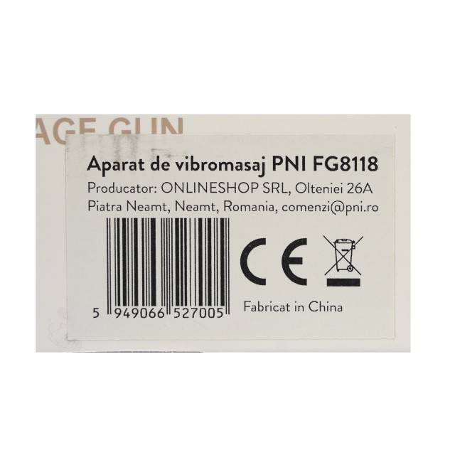 Aparat de vibromasaj PNI FG8118, 4 capete de masaj, 6 trepte de intensitate, acumulator 1200 mAh inclus