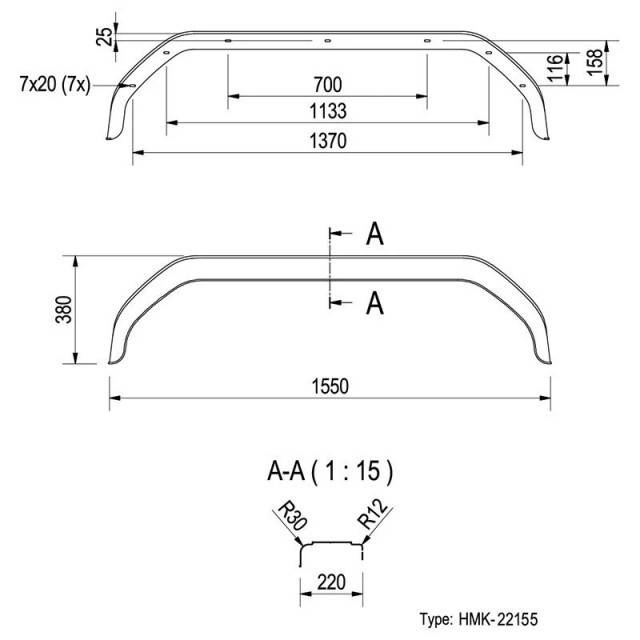 Aparatoare de noroi din plastic axa dubla 13/14'' 33/35.56cm