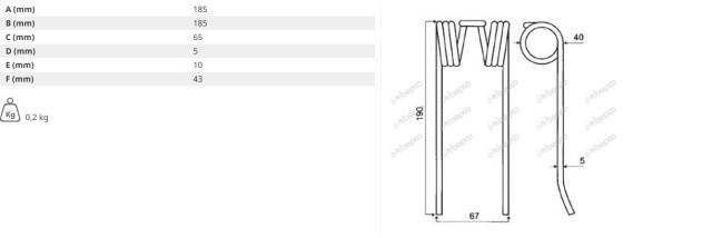 Arc Pick-Up 185 x 65 x 5 mm WELGER