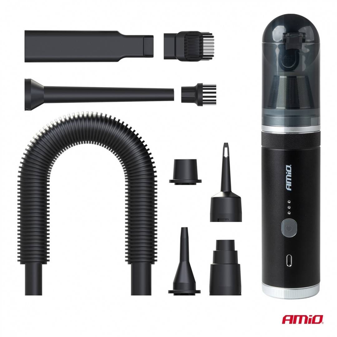 Aspirator auto fara fir cu motor brushless si functie pompa – 100W, 20 kPa, incarcare USB-C