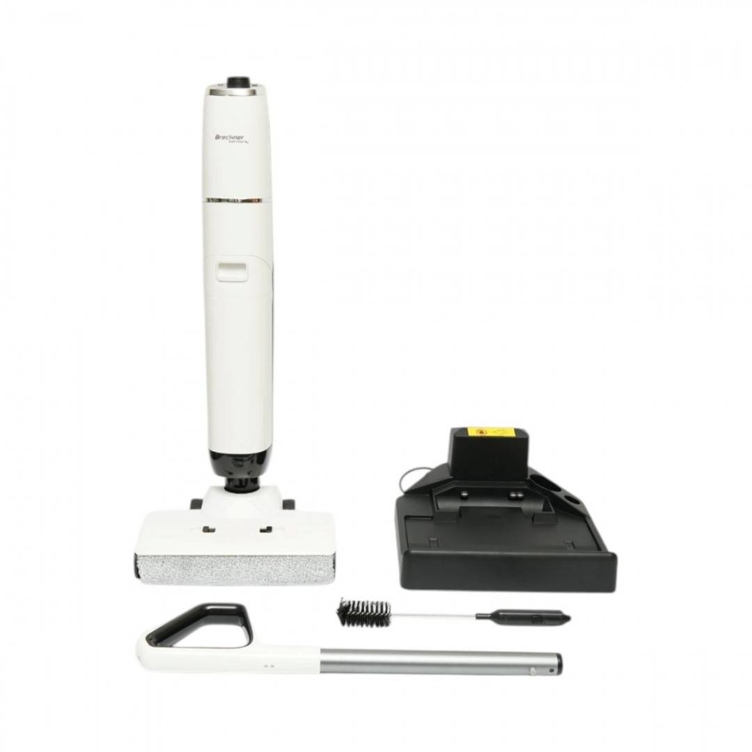 Aspirator vertical fara fir cu mop 200W, putere aspirare 18000Pa, baterie 5000mAh, rezervor apa 2x600ml, functie voce, ecran digital Breckner Germany