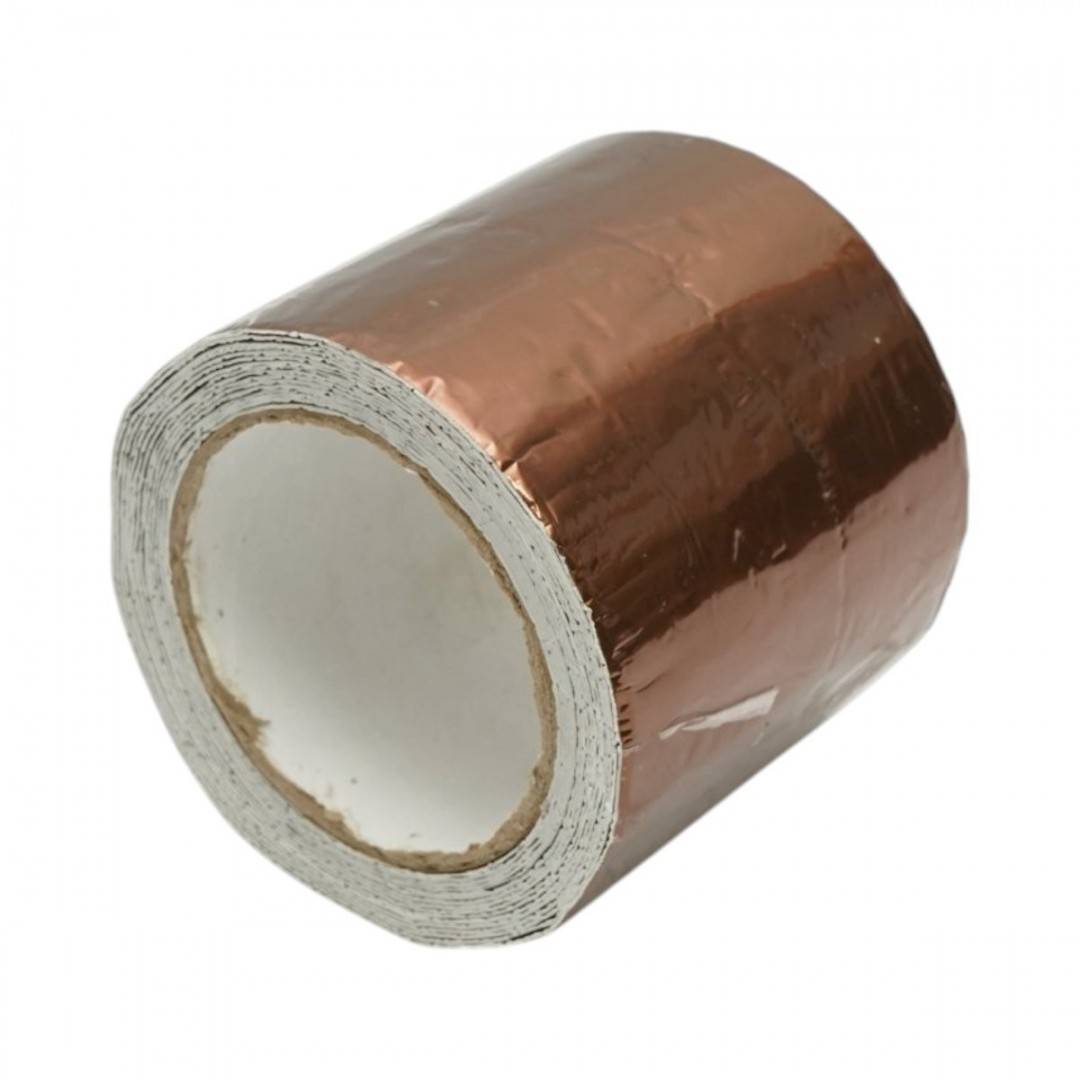 Banda butilica hidroizolanta autoadeziva 100mm x 5m cu folie de aluminiu maro RAL8003 Breckner Germany