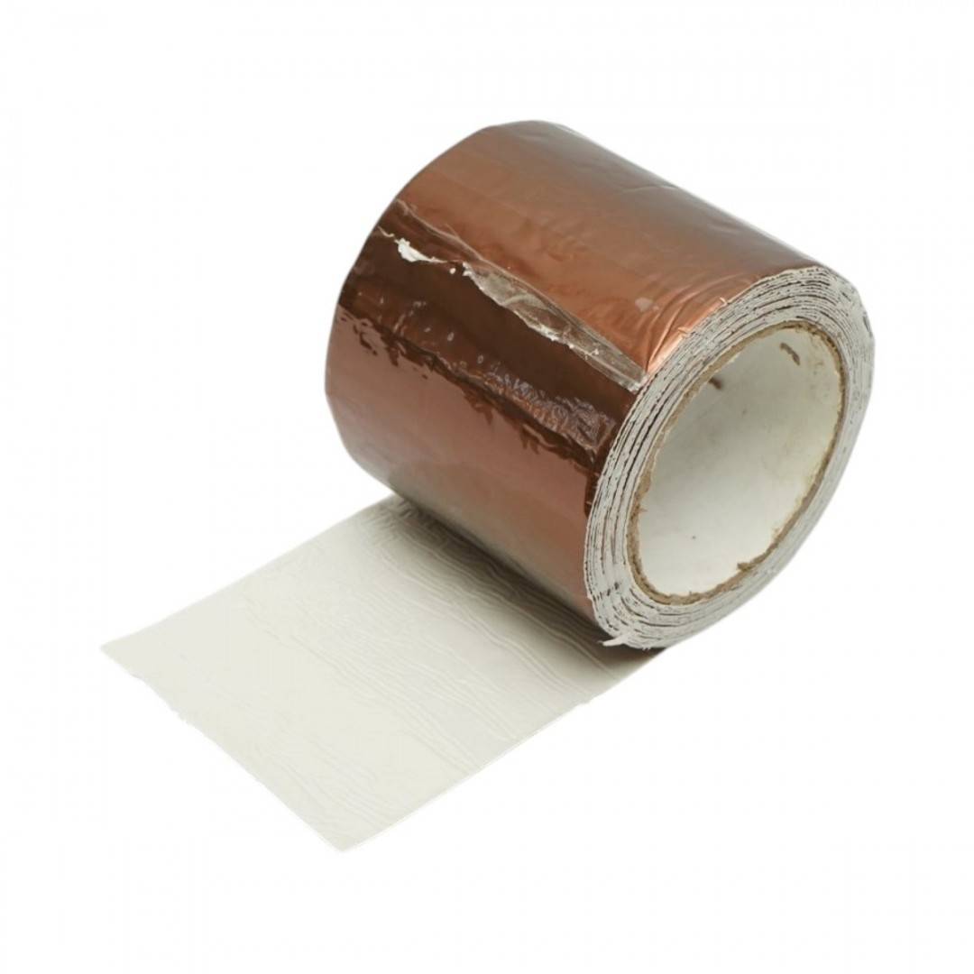 Banda butilica hidroizolanta autoadeziva 100mm x 5m cu folie de aluminiu maro RAL8003 Breckner Germany