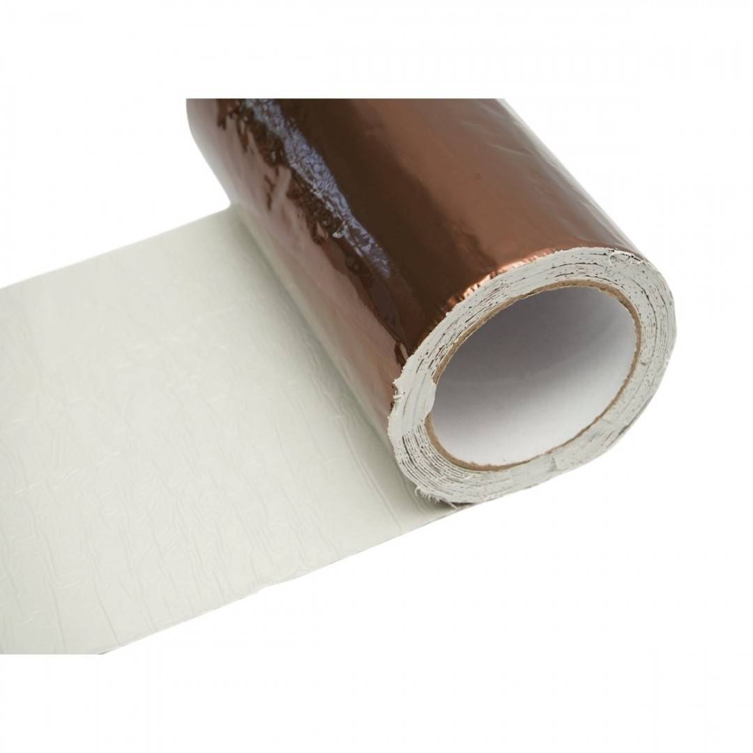 Banda butilica hidroizolanta autoadeziva 200mm x 5m cu folie de aluminiu maro RAL8003 Breckner Germany