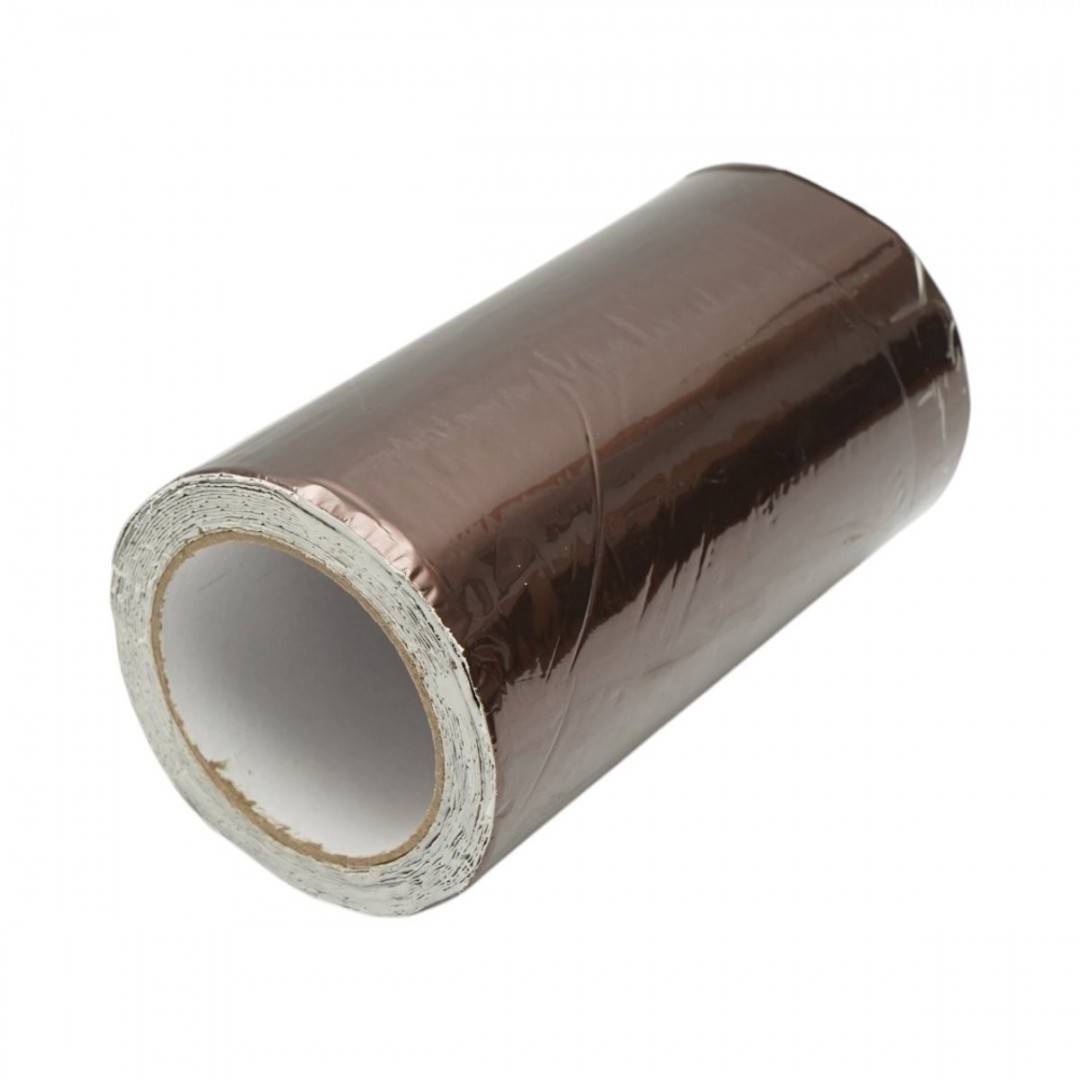 Banda butilica hidroizolanta autoadeziva 200mm x 5m cu folie de aluminiu maro RAL8011 Breckner Germany