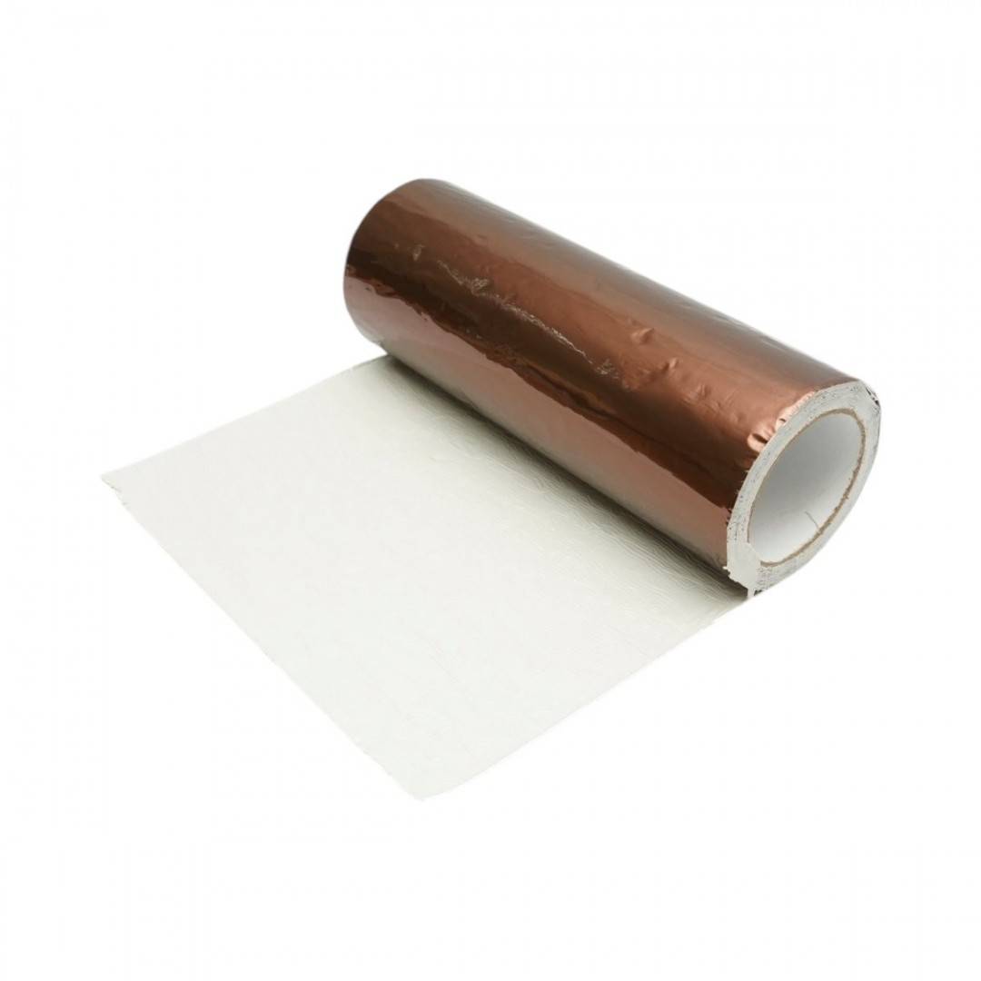 Banda butilica hidroizolanta autoadeziva 300mm x 5m cu folie de aluminiu maro RAL8003 Breckner Germany