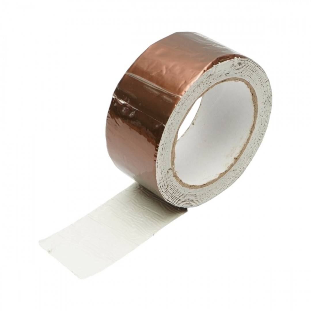 Banda butilica hidroizolanta autoadeziva 50mm x 5m cu folie de aluminiu maro RAL8003 Breckner Germany