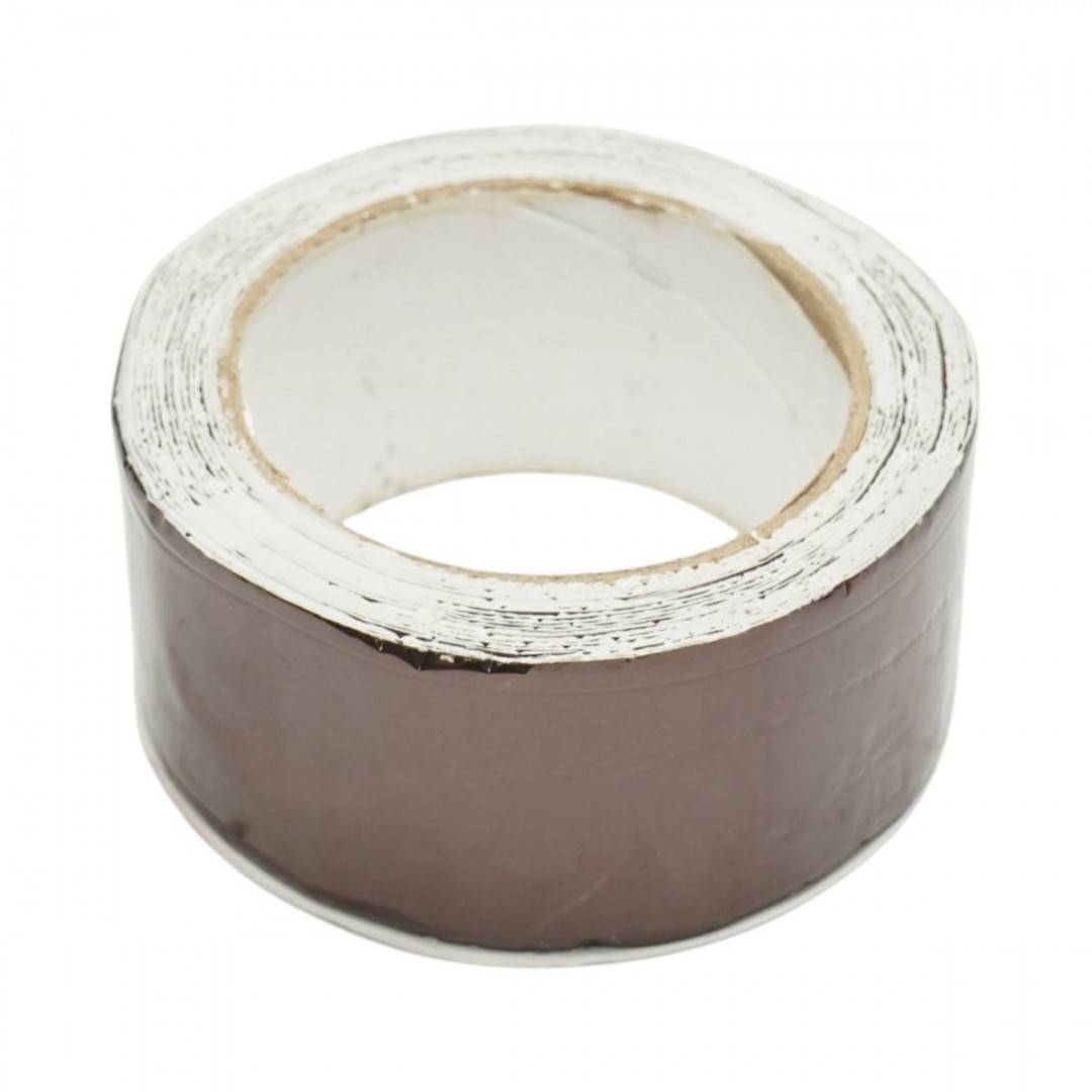 Banda butilica hidroizolanta autoadeziva 50mm x 5m cu folie de aluminiu maro RAL8011 Breckner Germany