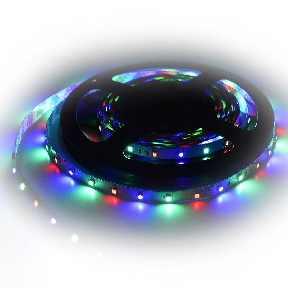 Banda LED PNI D-Light 60RGB flexibila de interior 60 leduri/m 12V 5m cu telecomanda si transformator incluse