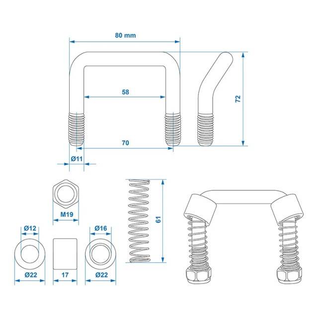 Bara de ancorare retractabila cu arc