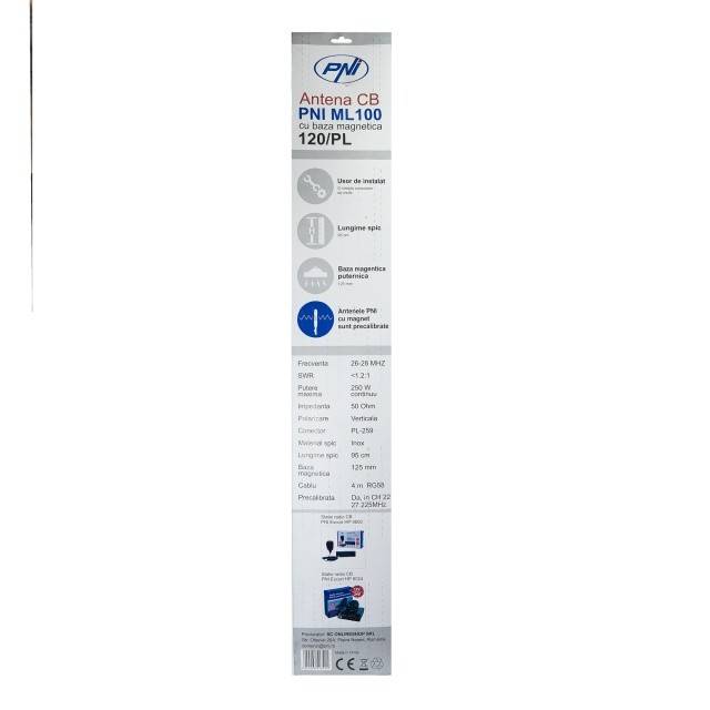 Bax 20 bucati antene CB PNI ML100, lungime 100 cm, 26-30MHz,250W, magnet 125mm inclus