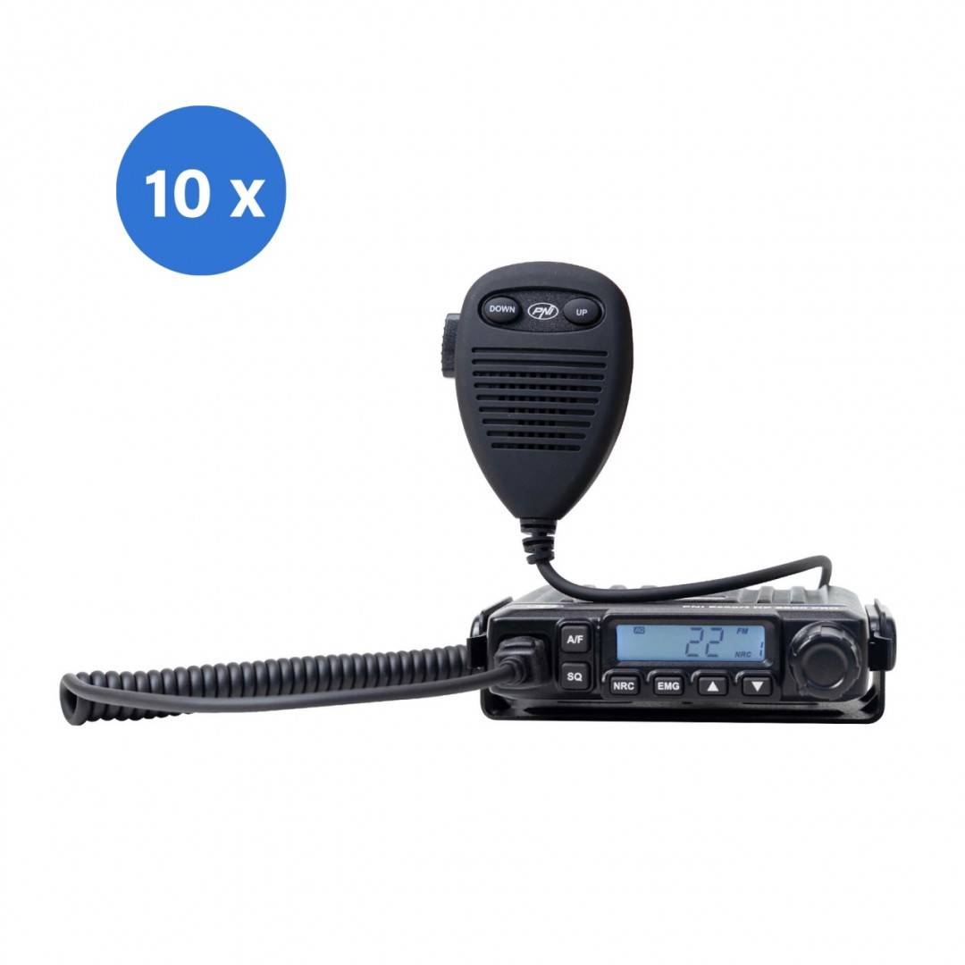 Bax cu 10 bucati statie radio CB PNI Escort HP 6500 PRO, multi-standard, VOX, NRC, 4W, AM-FM, 12V, SQ, ASQ, mufa de bricheta inclusa