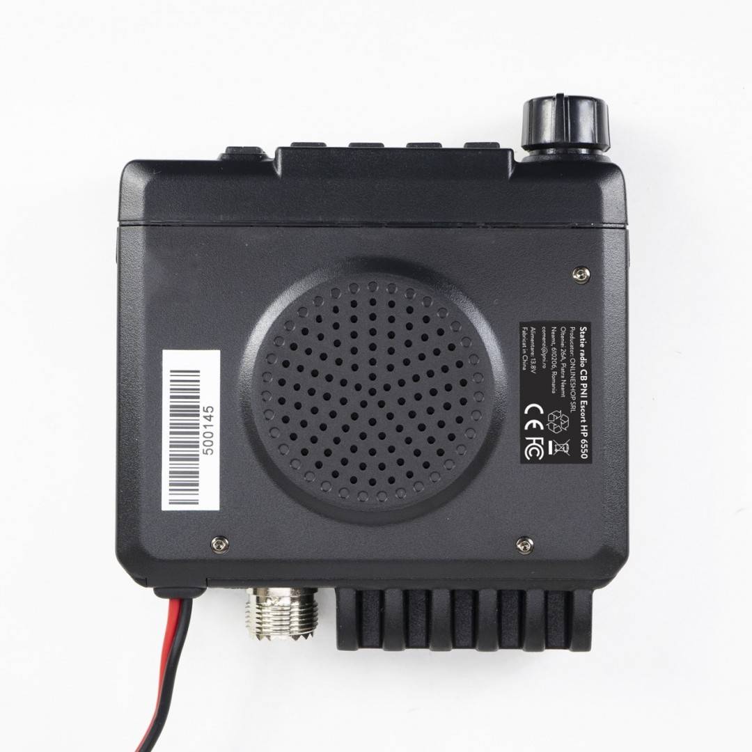 Bax cu 10 bucati statie radio CB PNI Escort HP 6550 cu PNI ECH01 instalat, multistandard, 4W, AM-FM, 12V, ASQ, cu modul de ecou