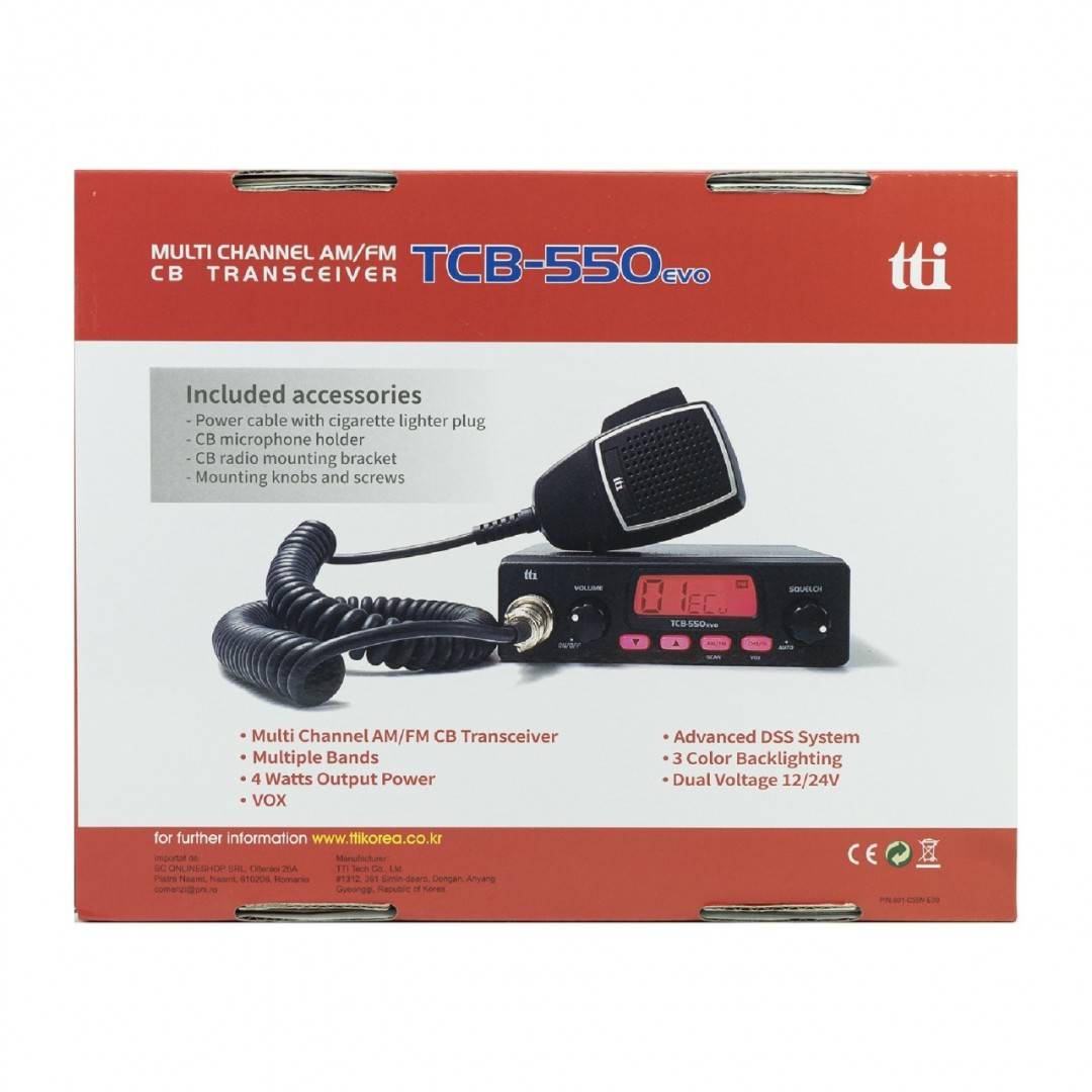 Bax cu 10 bucati statie radio CB TTi TCB-550 N cu squelch automat