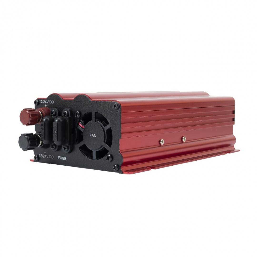 Bax cu 20 bucati invertor de tensiune PNI L650W alimentare duala 12V/24V, iesire 230V, 500W, sinus modificat, mufa USB 5V 500mAh, cu clesti