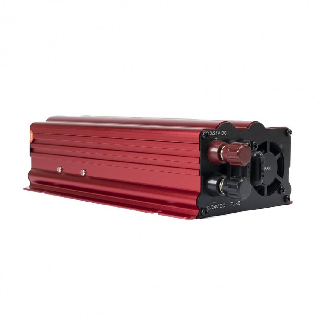 Bax cu 20 bucati invertor de tensiune PNI L650W alimentare duala 12V/24V, iesire 230V, 500W, sinus modificat, mufa USB 5V 500mAh, cu clesti