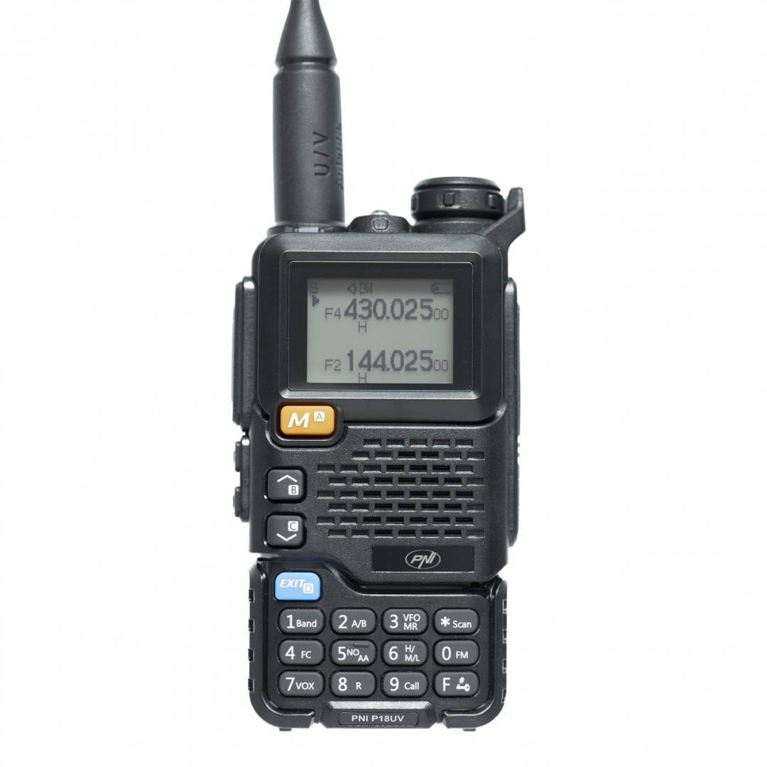 Bax cu 20 bucati statie radio portabila VHF/UHF PNI P18UV, dualband, 144-146MHz si 430-440MHz, 200CH, VOX, Scan, Radio FM, Li-Ion 2200 mAh