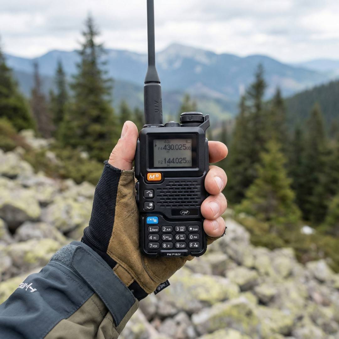 Bax cu 20 bucati statie radio portabila VHF/UHF PNI P18UV, dualband, 144-146MHz si 430-440MHz, 200CH, VOX, Scan, Radio FM, Li-Ion 2200 mAh