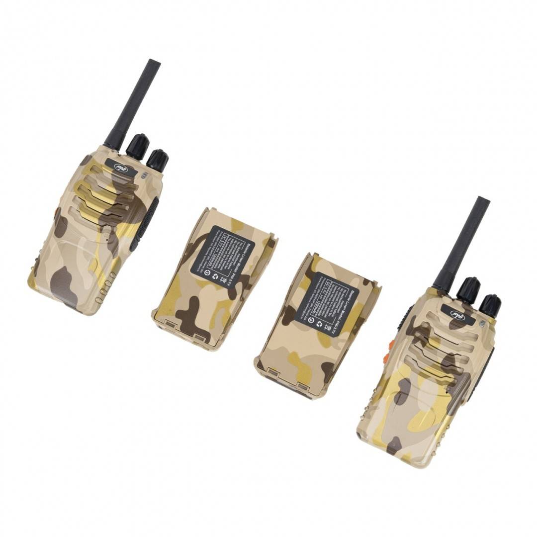 Bax cu 30 seturi Statie radio portabila PNI PMR R40 Camo, set cu 2 buc, 0.5W, 16 canale programabile, 16 PMR si tonuri 50 CTCSS si 104 DCS, ASQ, TOT,