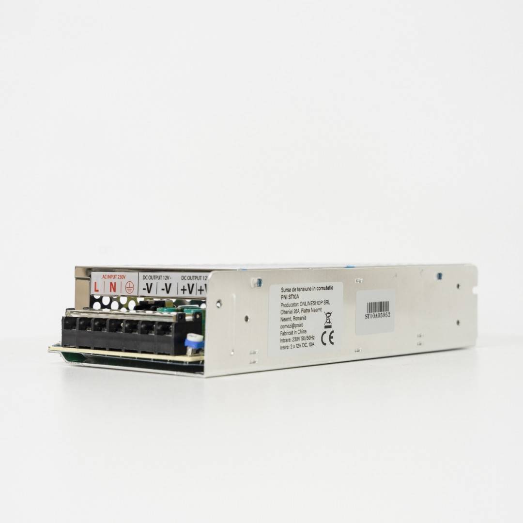 Bax cu 50 bucati sursa de tensiune in comutatie PNI ST10A 230V la 12V 10A stabilizata pentru sisteme de supraveghere