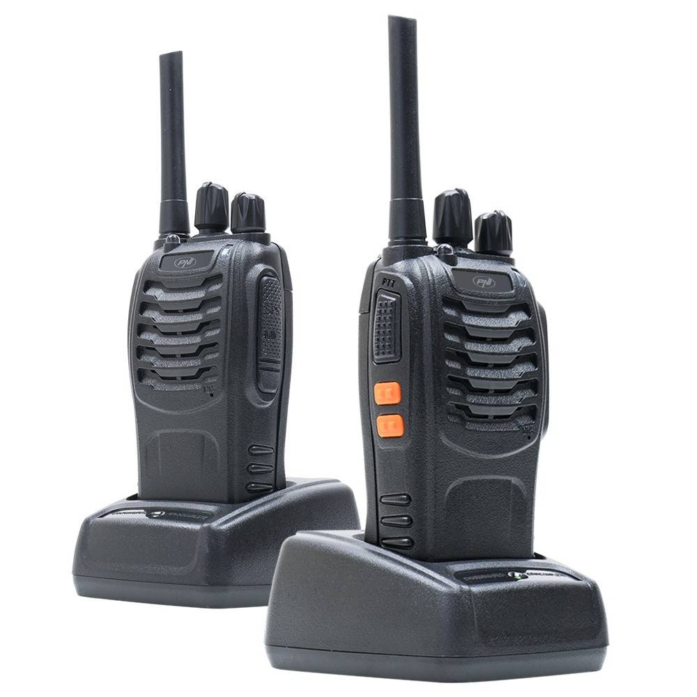 Bax cu 8 bucati kit 6 statii radio portabile PNI PMR R40 PRO acumulatori, incarcatoare si casti incluse