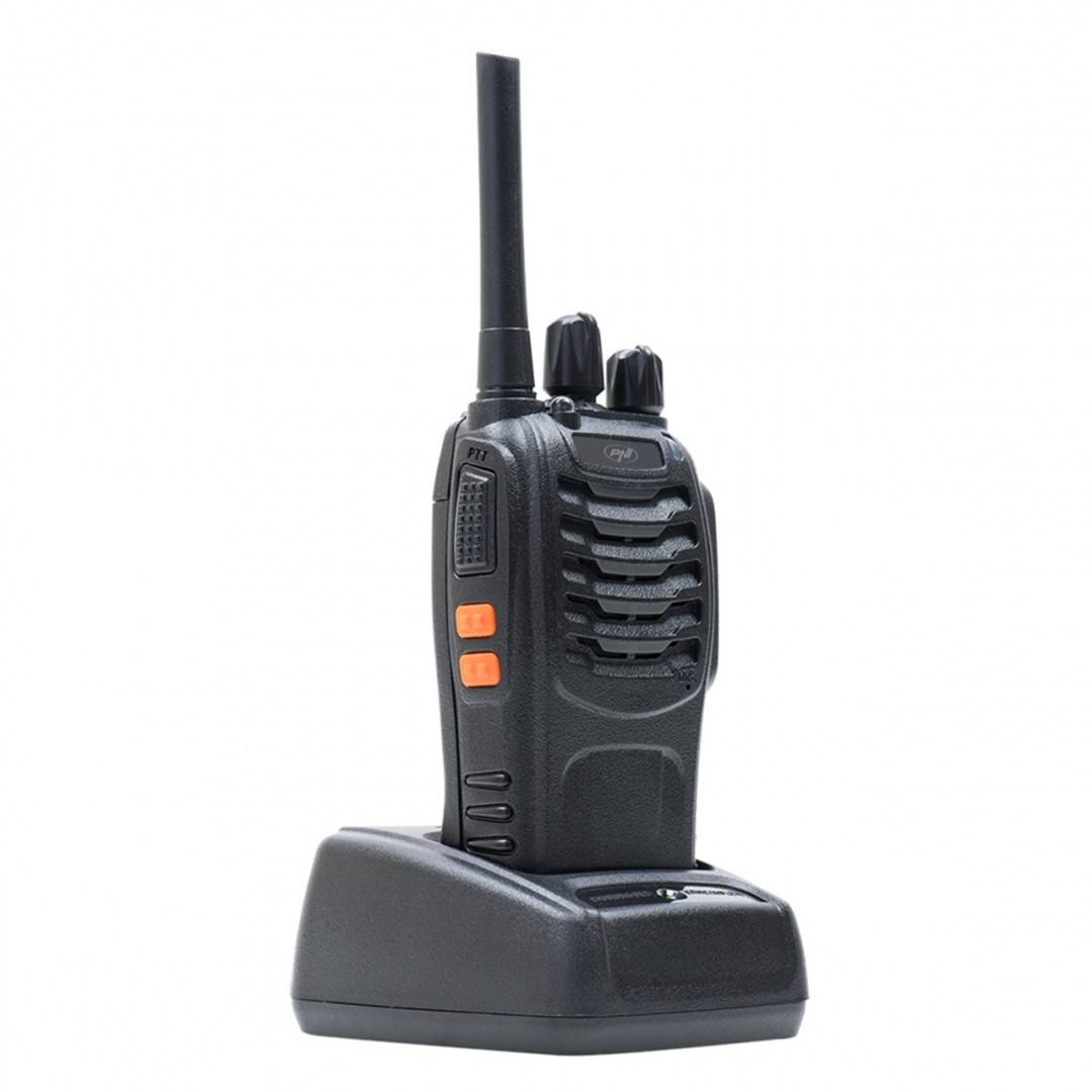 Bax cu 8 bucati kit 6 statii radio portabile PNI PMR R40 PRO acumulatori, incarcatoare si casti incluse
