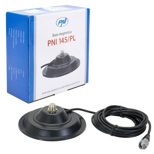 Baza magnetica PNI 145/PL 145mm contine cablu 4m si mufa PL259