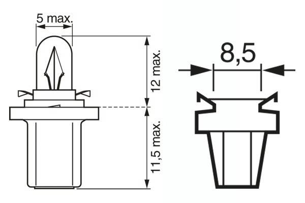 Bec 24V 1.2W dulie plastic BOSCH