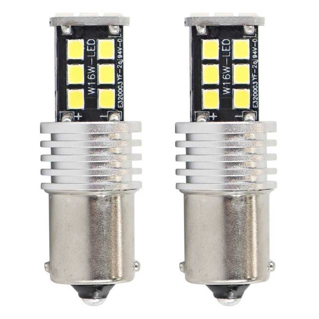 Bec auto LED Canbus BA15D P21W, 12-24V, 4.2W , 15 SMD, AMIO, set 2 buc.