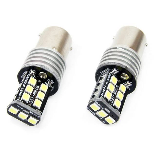 Bec auto LED Canbus BA15D P21W, 12-24V, 4.2W , 15 SMD, AMIO, set 2 buc.