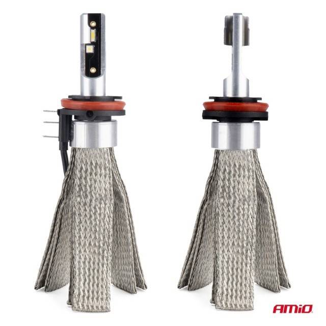 Becuri auto LED H15 12V 24V 6000K Canbus Amio