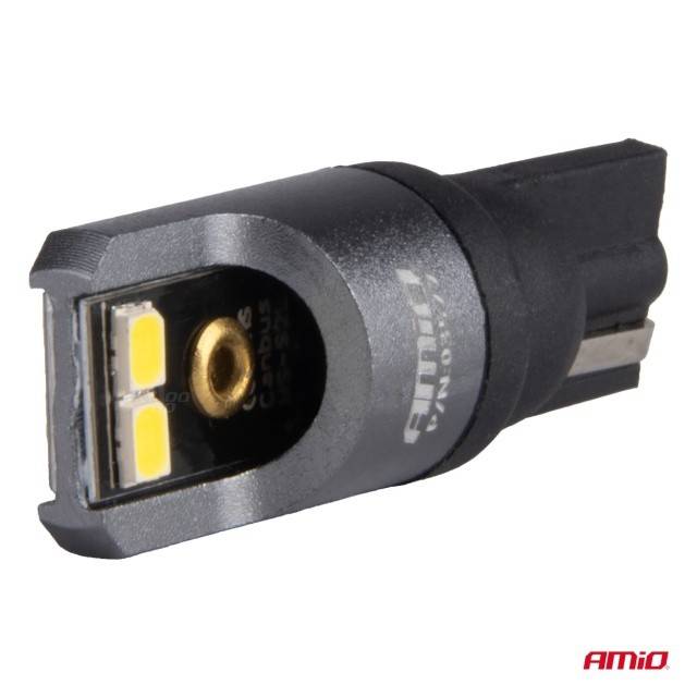 Becuri auto LED T10 12V 24V 4x2016 SMD 6000K Canbus Amio