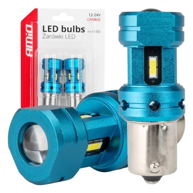 Becuri LED CANBUS BA15S P21W R10W R5W 4SMD 12-24V