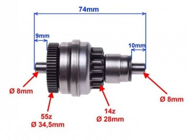 Bendix scuter Piaggio Zip 50cc (4 timpi)