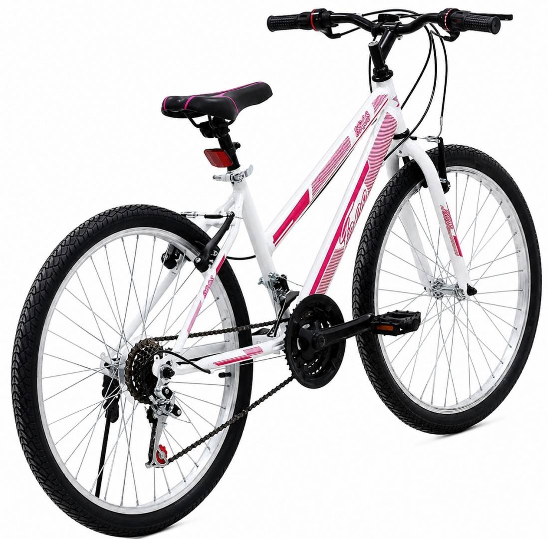 Bicicleta EROS 24 inch alb cu roz
